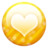 Gold button heart Icon